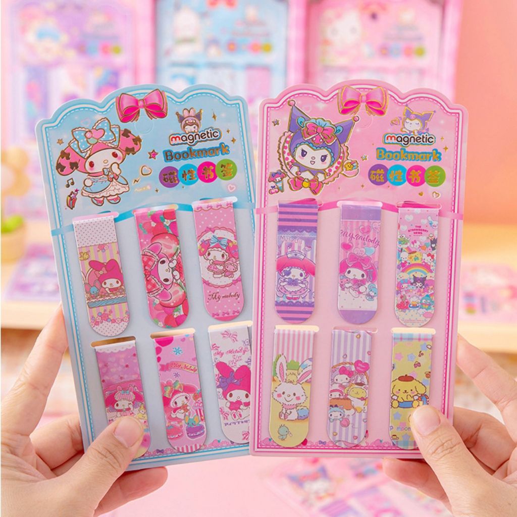 

(Isi 6 Pcs)Pembatas buku magnet karakter Lucu/Bookmark Magnetic/Pembatas Buku Magnet