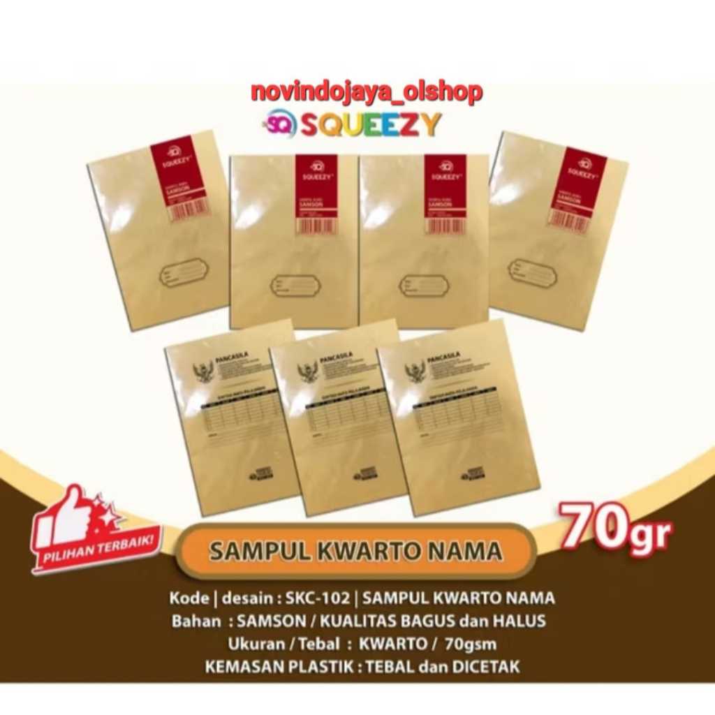 

SAMPUL BUKU SAMSON SAMPUL COKLAT KWARTO SQUEEZY SC-102 ISI 20LEMBAR TERMURAH