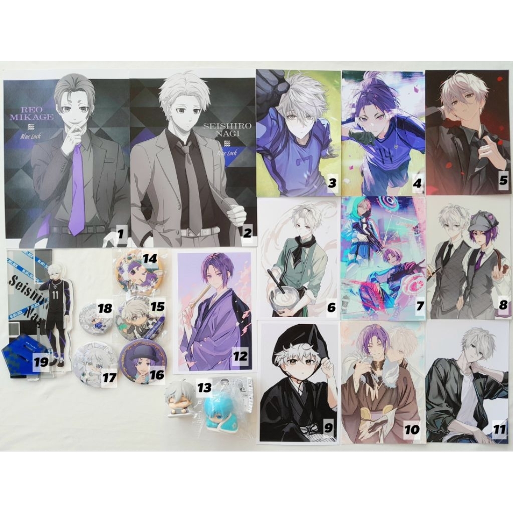 bllk blue lock nagi seishiro reo mikage hiori yo onemutan postcard a5 fm fanmerch harenzero neppuri 