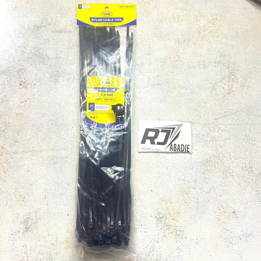 

[100PCS] Kabel Ties Tis Putih / Hitam Vico 400 MM
