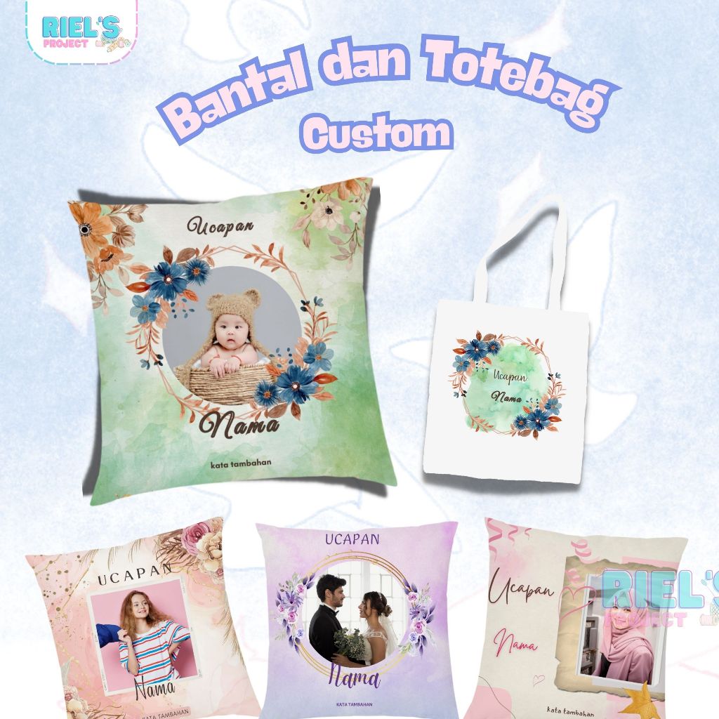BANTAL Custom 2 sisi  DAN TOTEBAG CUSTOM , BANTAL KADO WISUDA, KADO PERNIKAHAN