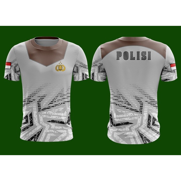 KAOS  JERSEY POLISI ABU HITAM PUTIH LEHER DINAS POLRI SABHARA BARESKRIM RESERSE