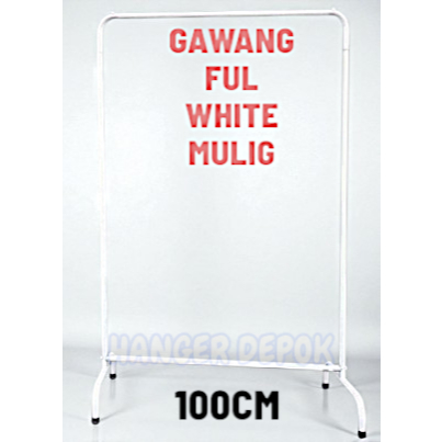 GANTUNGAN BAJU GAWANG FULL WHITE MULIG UKURAN 100CM