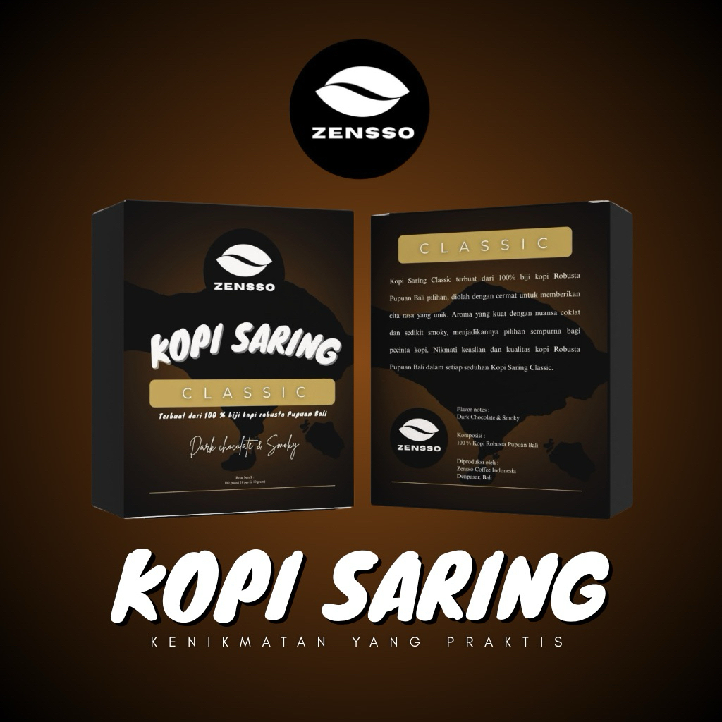 

Dripbag Coffee | Kopi Robusta Pupuan Bali | Kopi Saring CLASSIC | ZENSSO COFFEE