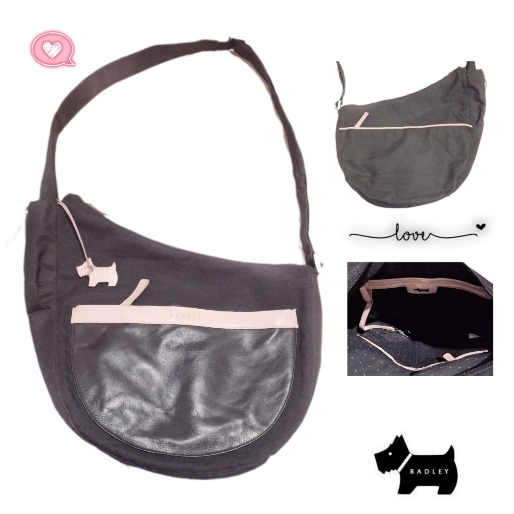 [Preloved] - RADLEY Canvas mix Leather Sling Black