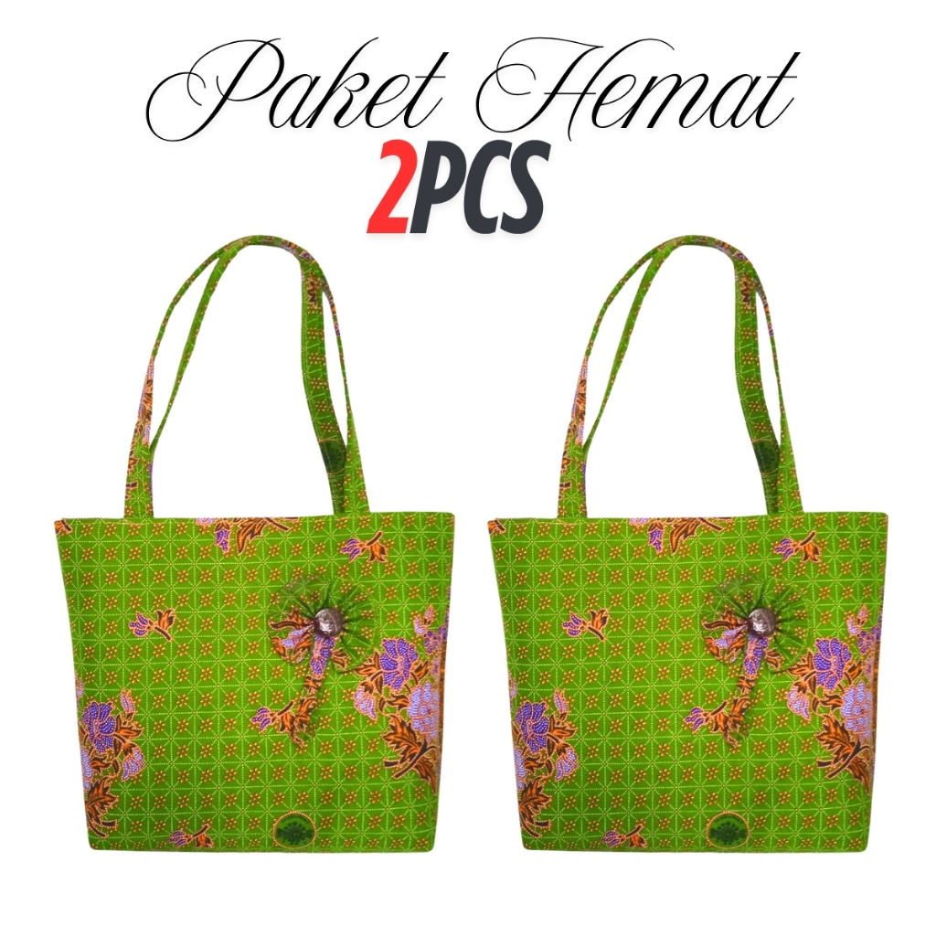 Bundling 2pcs Tas Muslimat Tas totebag Batik Muslimat Pita
