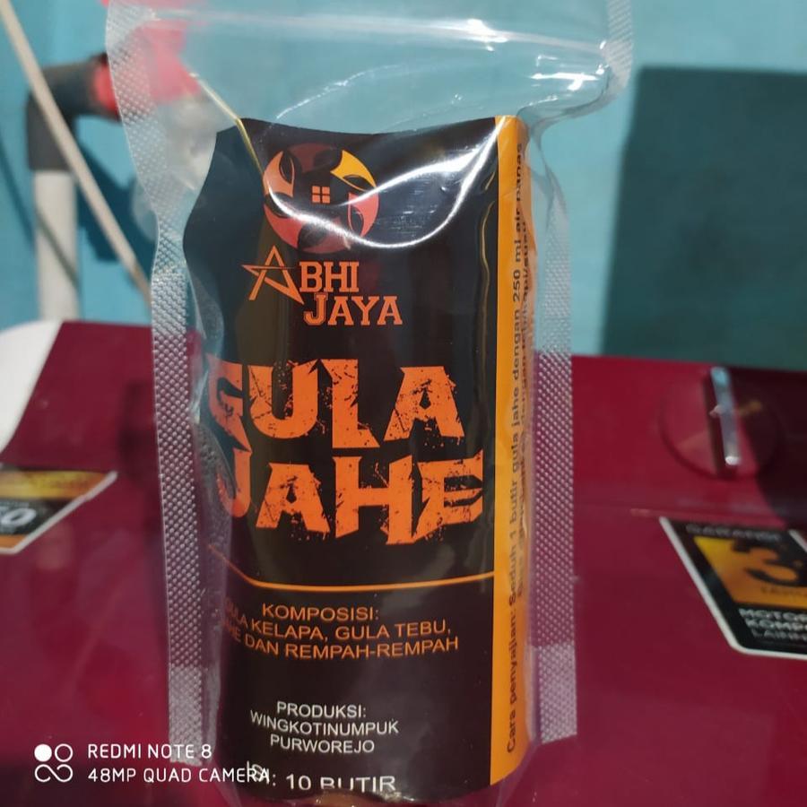 

minuman tradisional gula jahe abhijaya gulaa herbal seduh kemasan isi 10 biji