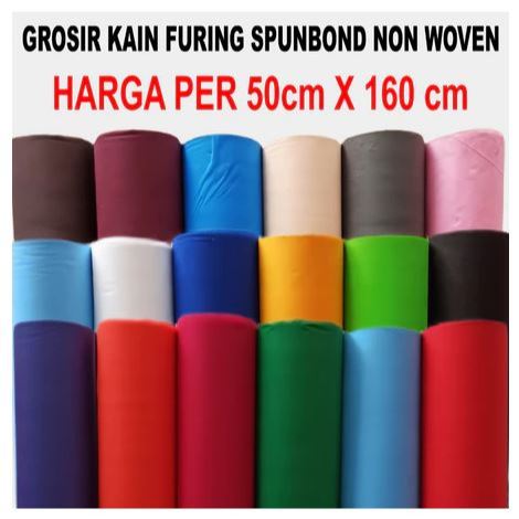 

(50x160cm) KAIN FURING SPUNBOND POLOS METERAN NON WOVEN BAHAN TAS GOODIEBAG