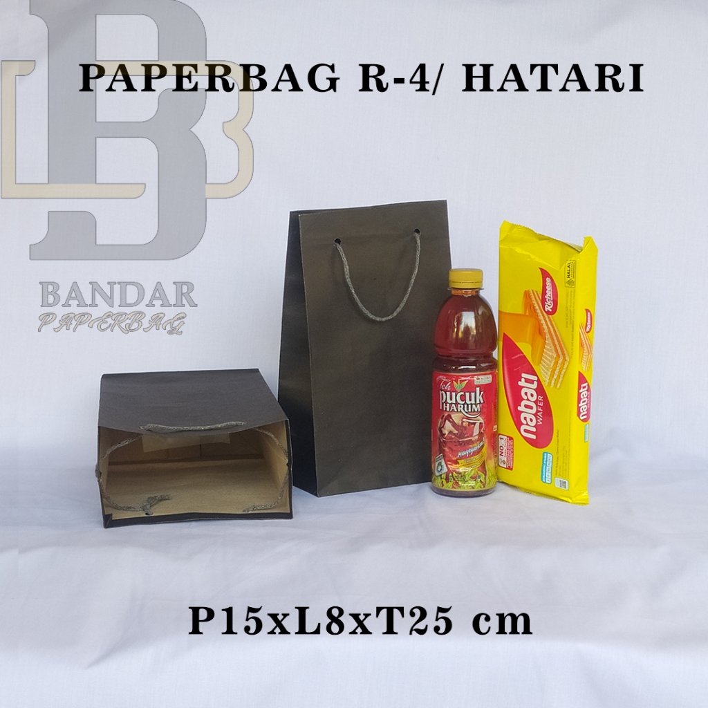 

PAPERBAG UKURAN R-4 P15 x L8 x T25 CM UNTUK WAFER TANGO NABATI TEH BOTOL DLL