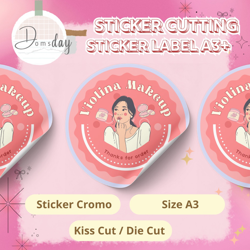 

Cetak Sticker Label Produk A3 Stiker Kemasan Stiker Logo bahan cromo hasil tajam berkualitas