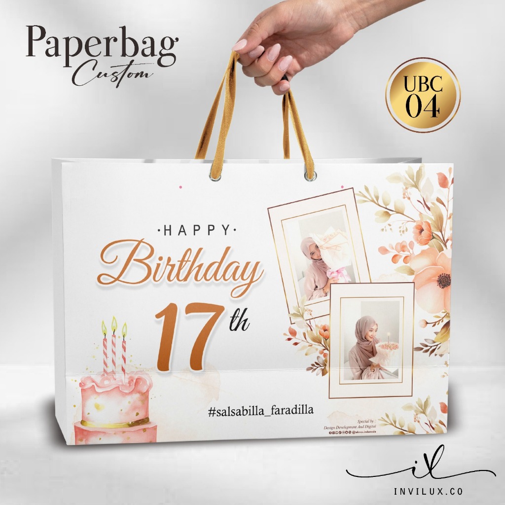 

TAS HAMPERS ULTAH LUCU PAPER BAG MURAH - PAPER BAG ULANG TAHUN CUSTOM FOTO BAHAN BRIEF CARD