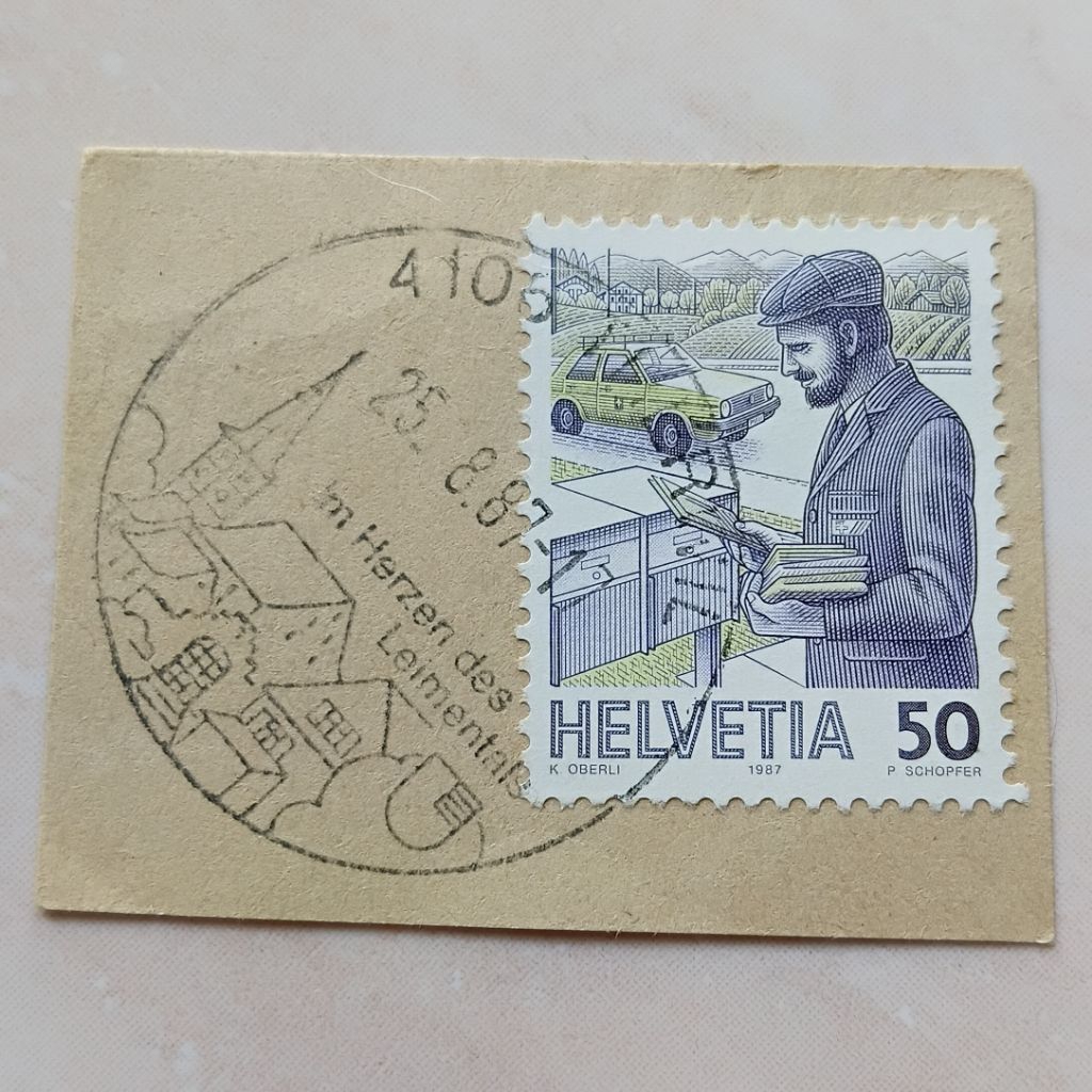 

Perangko Prangko Kuno Jadul Swiss Helvetia1987 Cap Bagus THERWIL - YN2614