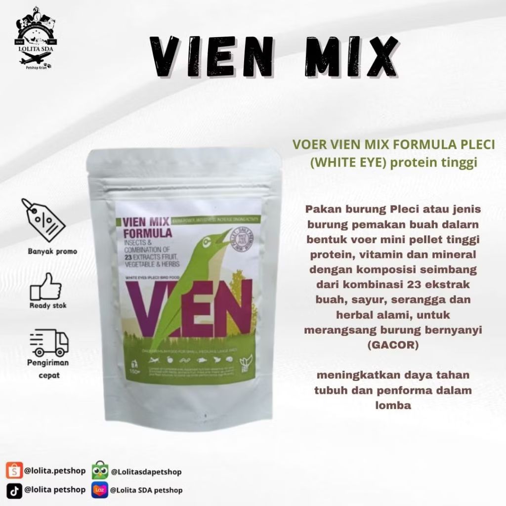 VOER VIEN PAKAN PLECI PROTEIN TINGGI VIEN MIX FORMULA