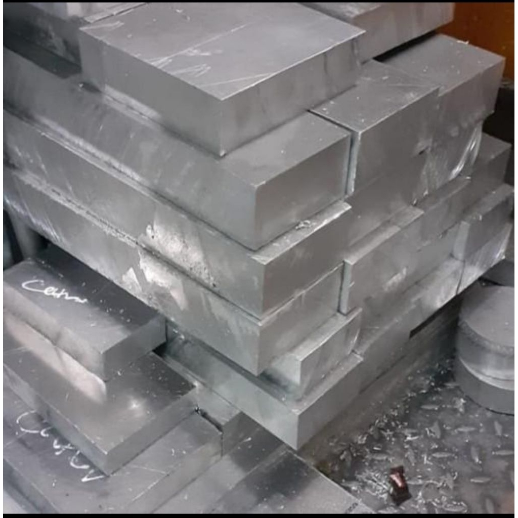 PLAT ALUMUNIUM DURAL 7075 TEBAL 25 MM 95MMX 195 MM