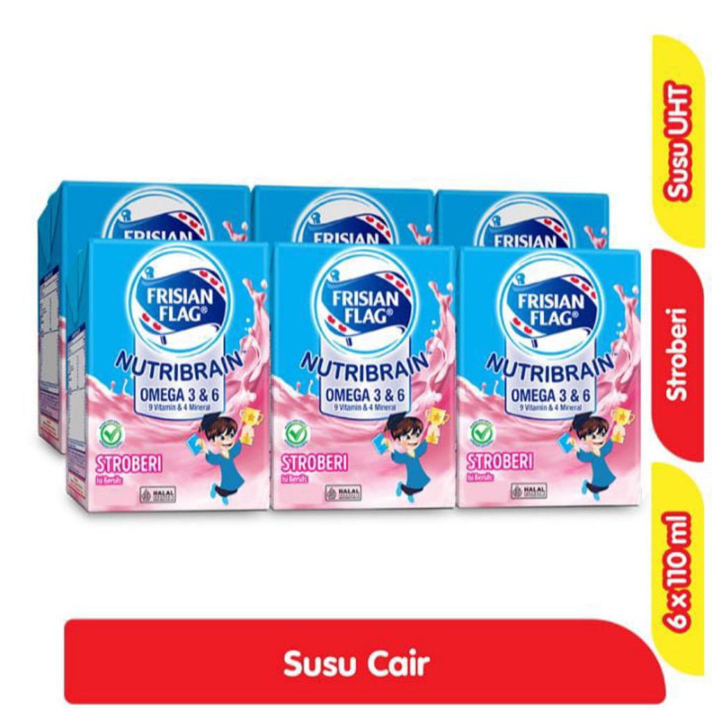

[6 PCS] Susu UHT Frisian Flag 110ml Rasa Stroberi