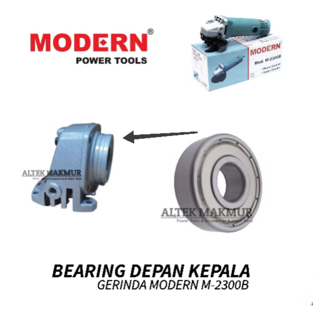 Sparepart Bearing Laher Klaher Depan Kepala Gerinda MODERN M-2300B Di Bagian Depan Kepala Mesin Guri