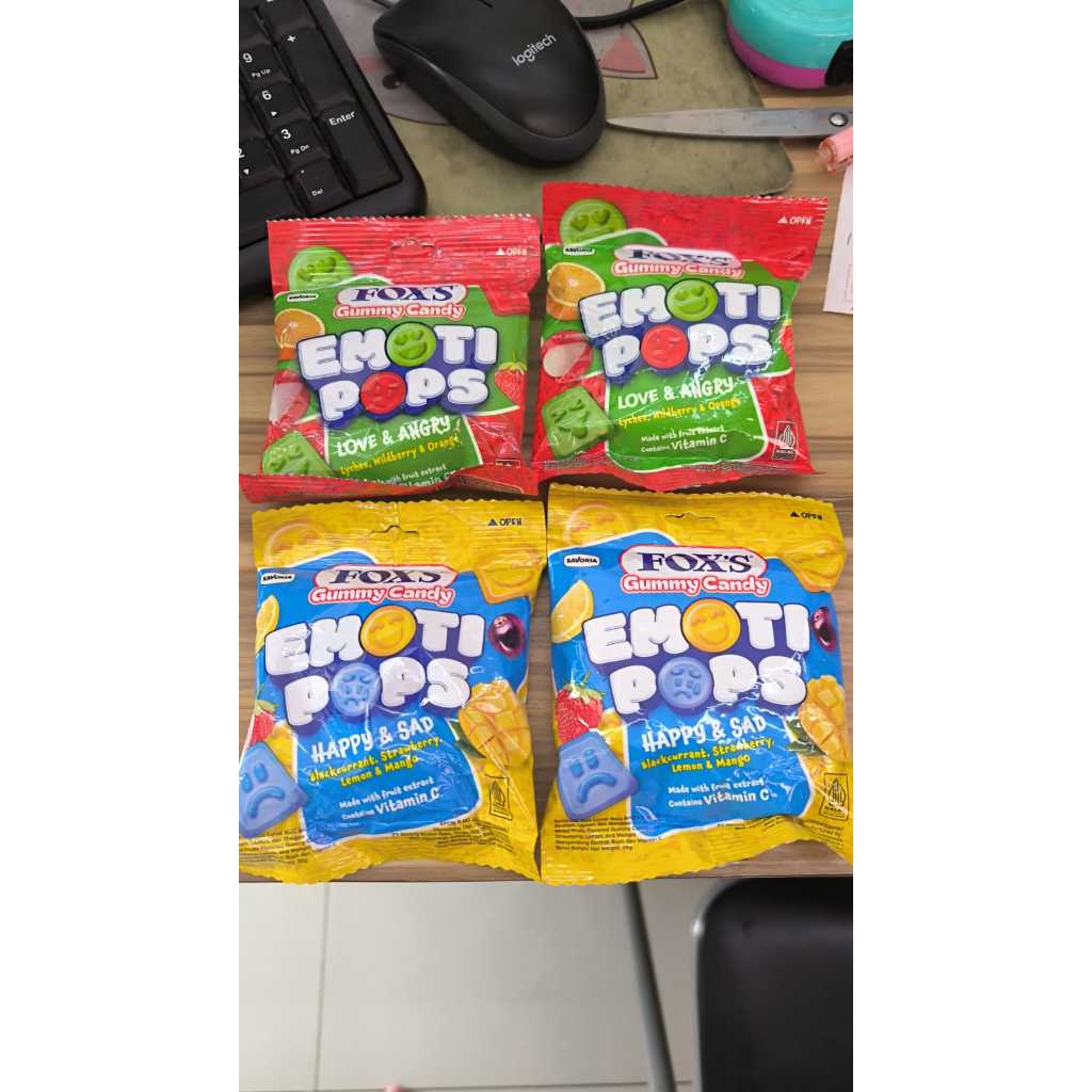 

Foxs Gummy Candy Emoti Pops Happy Sad -Varian Rasa 35g