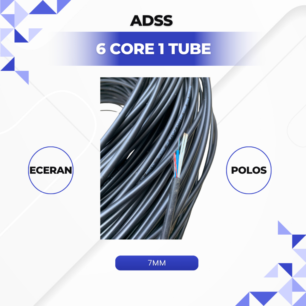 Kabel FO 6 core 1 tube KU Adss Duct Singlemode Kabel Fiber Optik