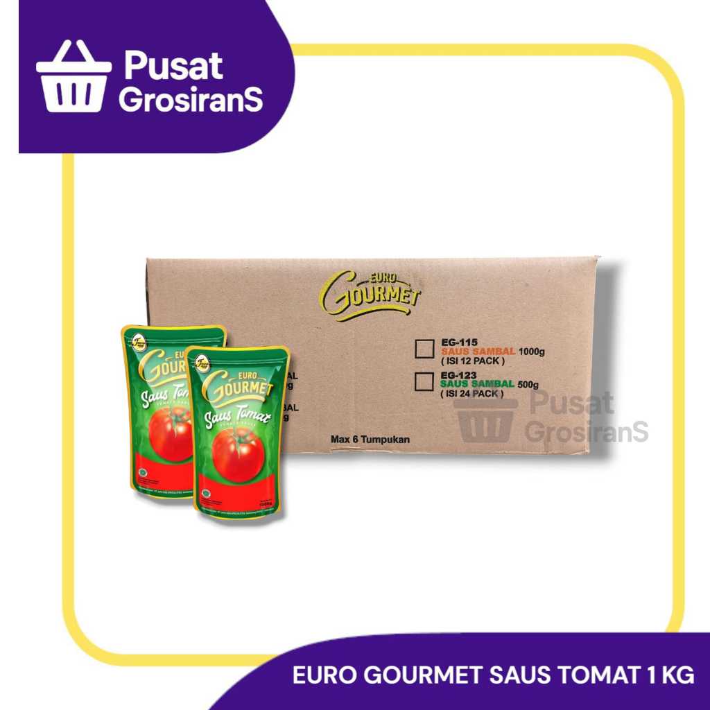 

Euro Gourmet Saus Tomat 1kg 1 Karton isi 12pcs