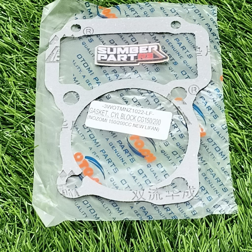 (otomi) nz1022lf gasket cylinder blok bawah nozomi perpak paking silinder blok boring seher - sedia 