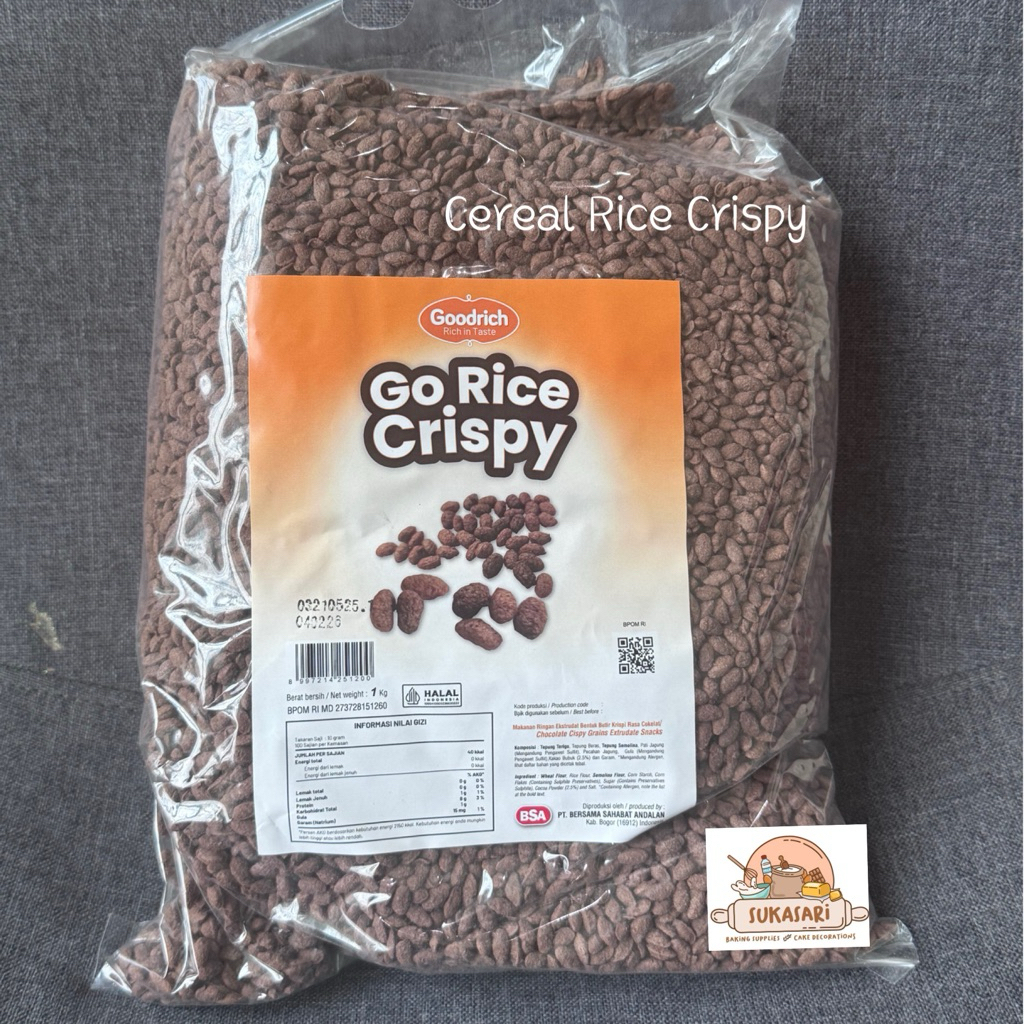 

Goodrich Go Rice Crispy cokelat chocolate 1kg Cereal Biscuit wafer