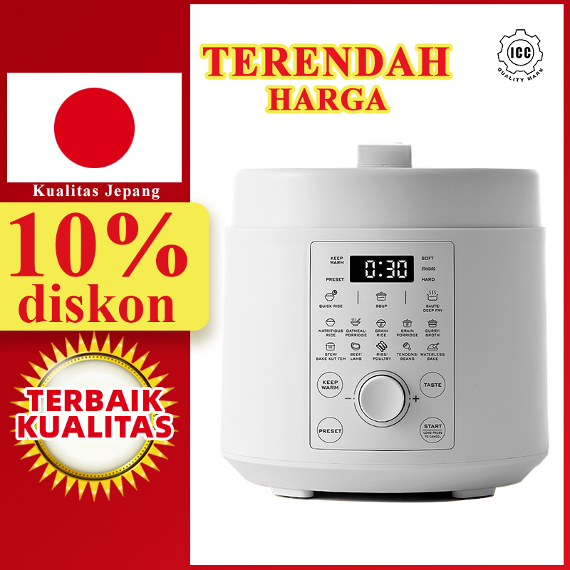 LAHOME Smart Electirc Pressure Cooker 5L Panci Presto Multifungsi Low Watt Slow Cookers Multi-Cookin