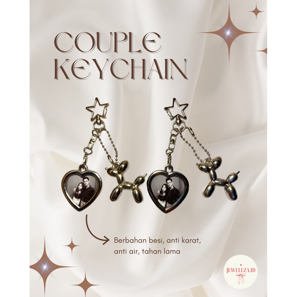 jeweleza.id | Keychain Couple | Gantungan Kunci Besi Foto Custom | Custom Gift | Valentine gift | Ka