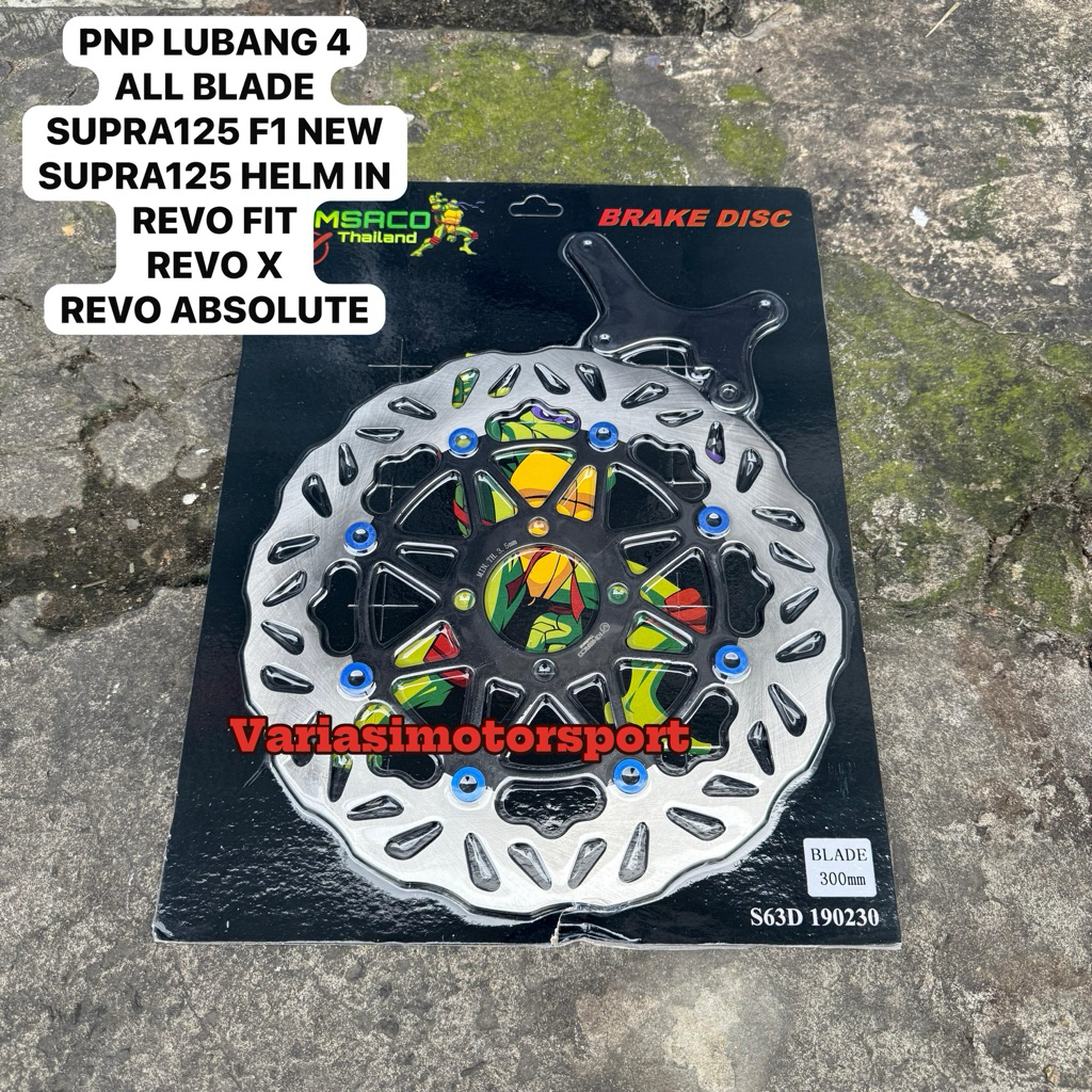 Piringan disc cakram depan honda blade uk 300mm 4 lubang ketebalan 3.5mm plus breket