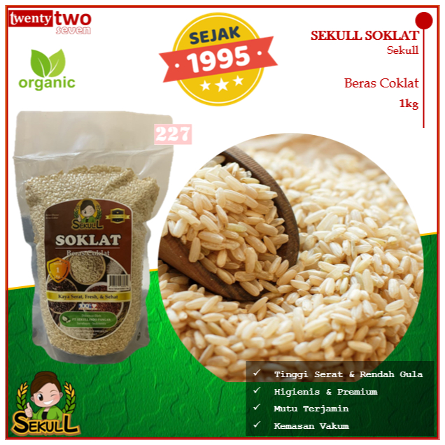 

[SPECIAL PROMO LIVE] Sekull Soklat Beras Sehat Coklat1kg Organik Kementan Sejak 1995