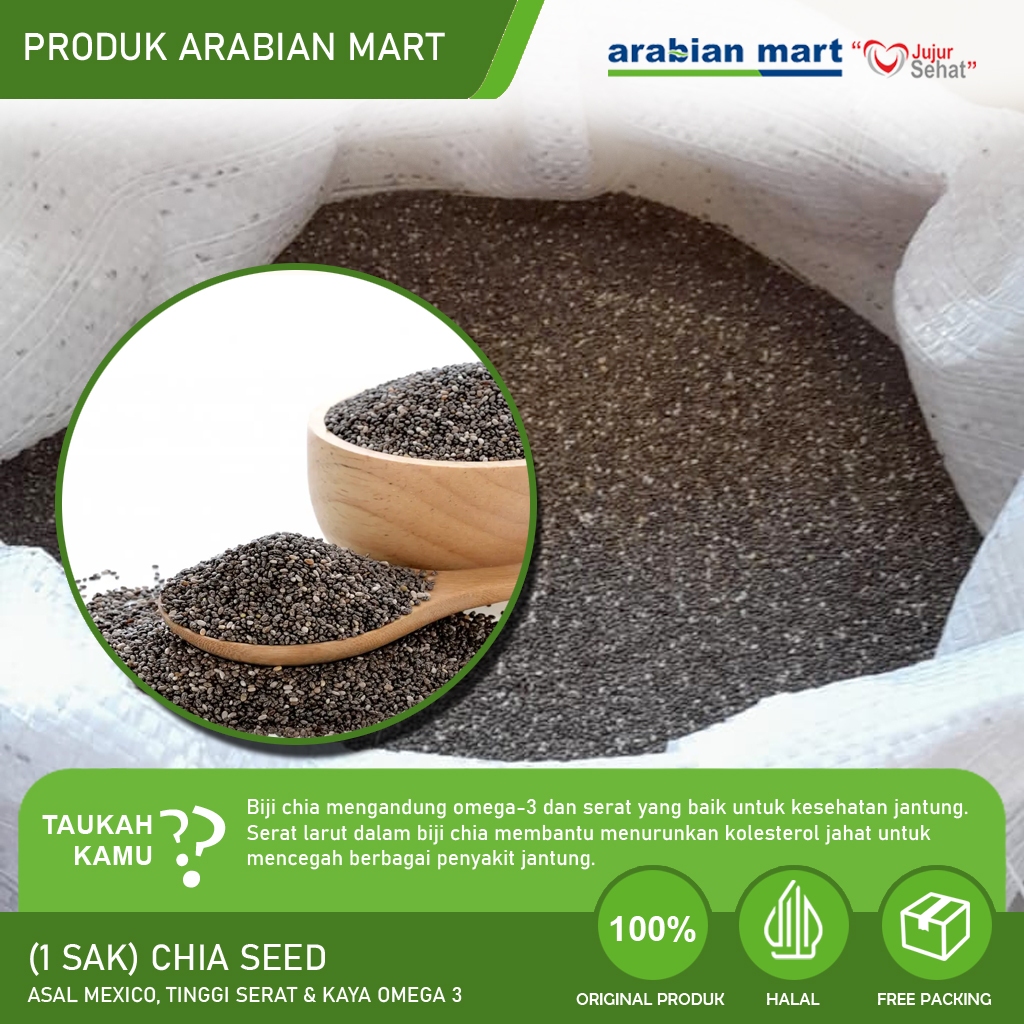 

Organic Black Chia Seed 25Kg (1 SAK) dari Mexico Kaya Omega 3, Antioksidan,