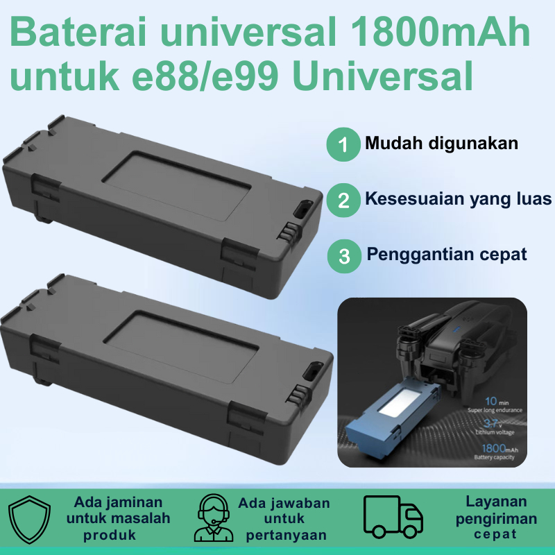 Baterai Original 3.7V 1800mAh untuk e99/e99max 8K 5G RC Qudcopter Baterai Cadangan e88 /e88max Akses