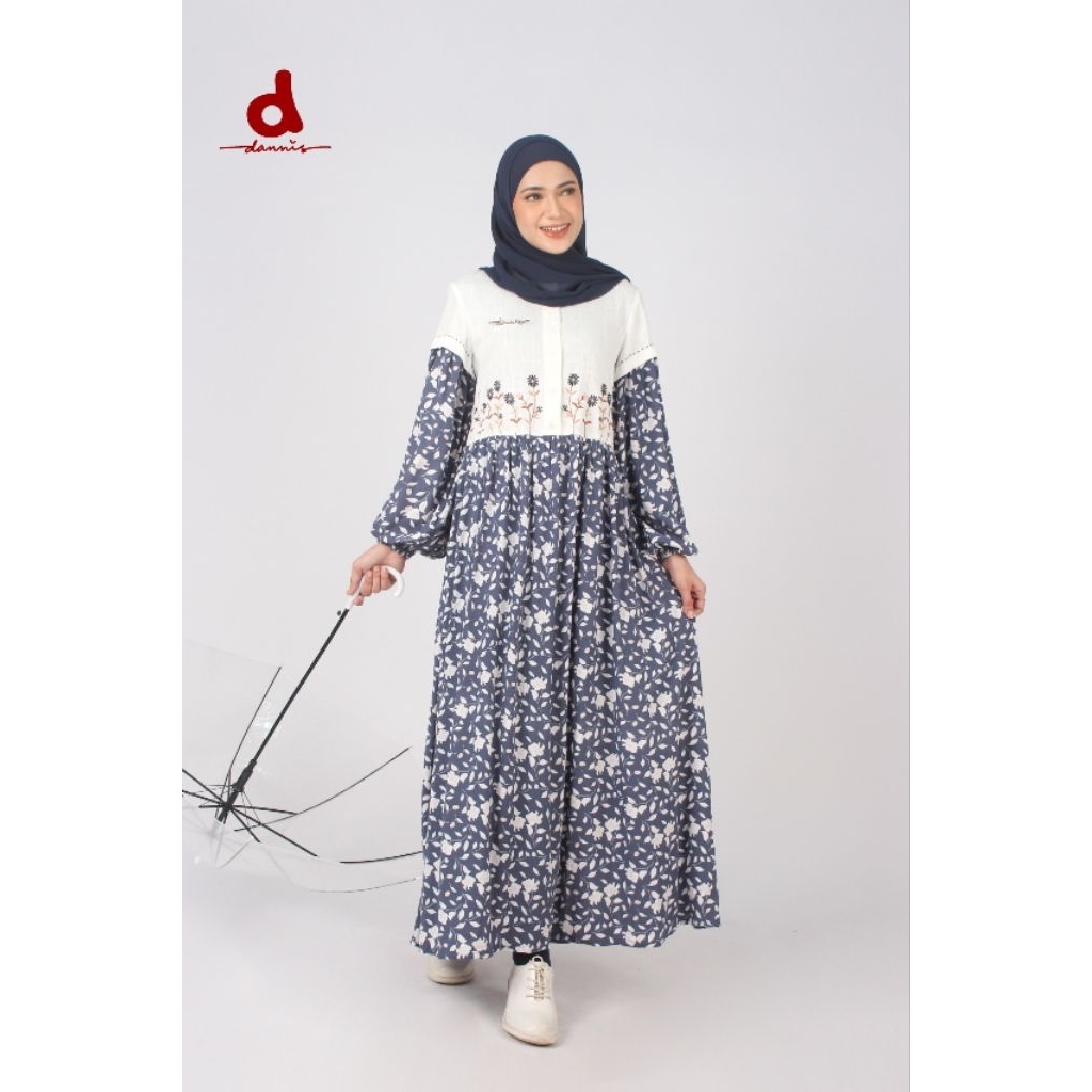 Abaya Dannis Dewasa Navy Ukuran M