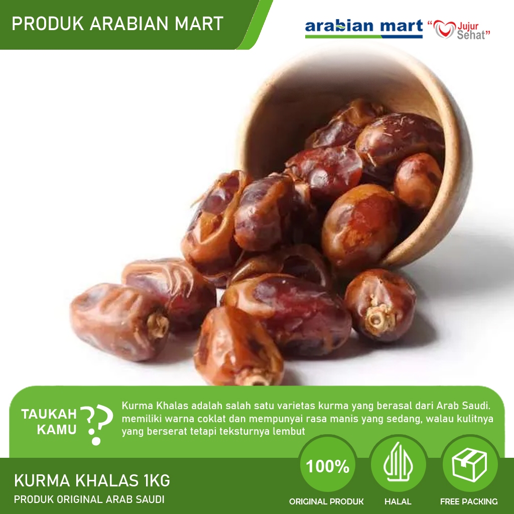 

Kurma KHALAS Premium 1 Kg Kholas Asli Dubai Untuk Buka Puasa - KURMA KHALAS 1 KG