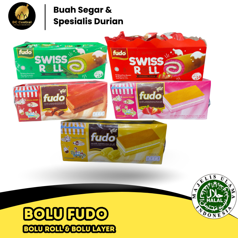 

Fudo Layer Cake & Swiss Roll With Cream Flavour Isi 24pcs (Box)
