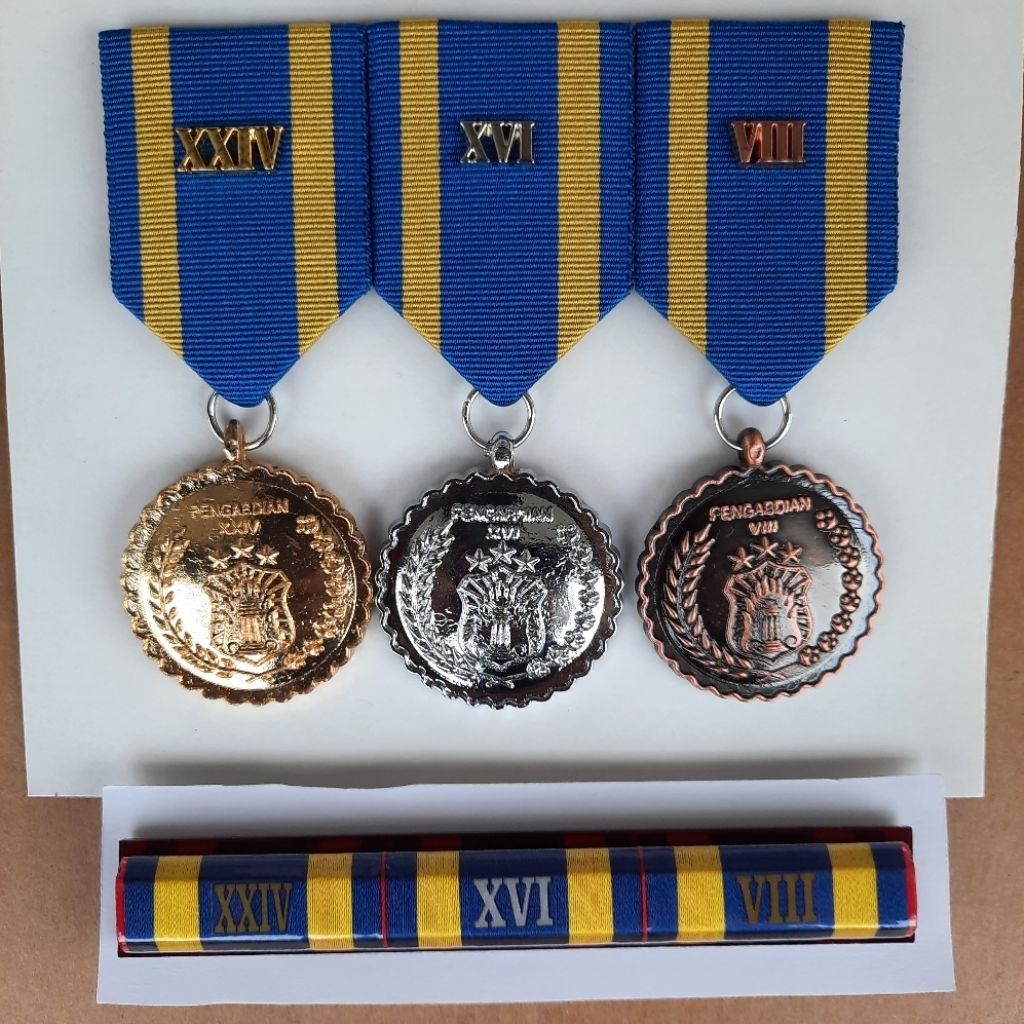 [NARARYA ID] Satyalancana Pengabdian 24, 16, 8 Tahun / Satya Lencana Polisi Polri PDH PDU