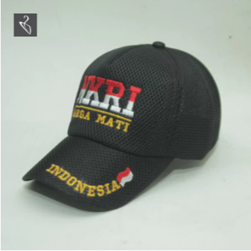 Topi NKRI Harga Mati Logo Bordir Doublemess Jaring Hitam