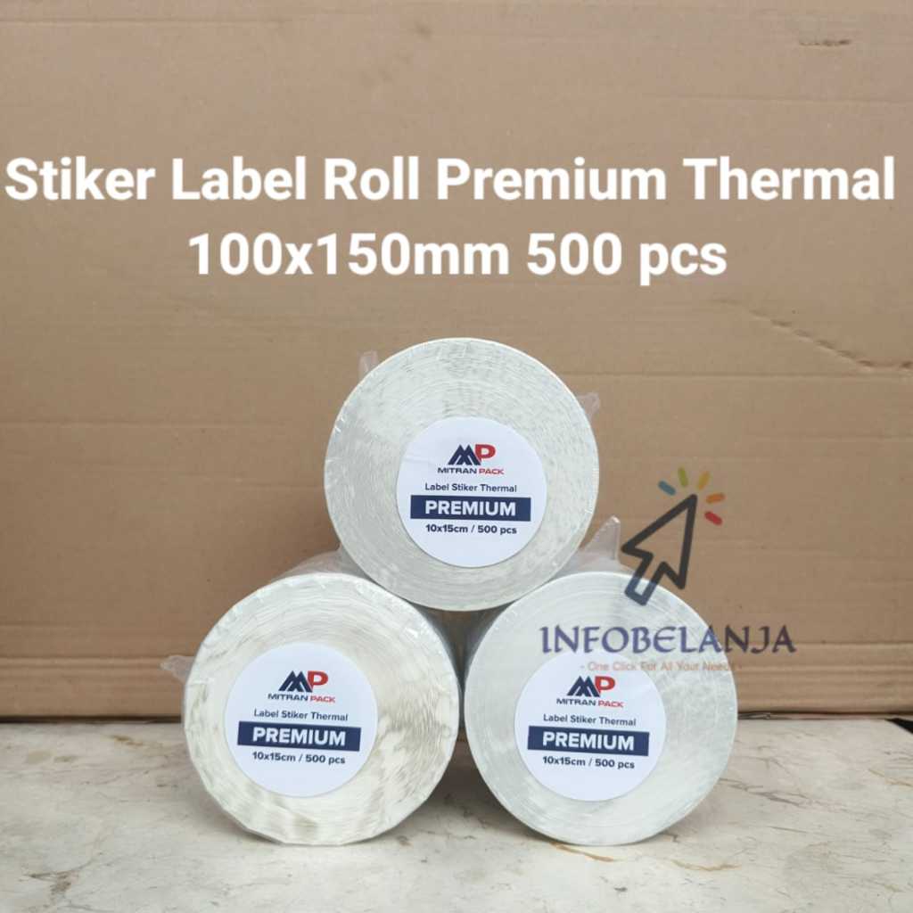 

Stiker Label Roll Premium Thermal Mitran pack 100x150mm 500 pcs Original.