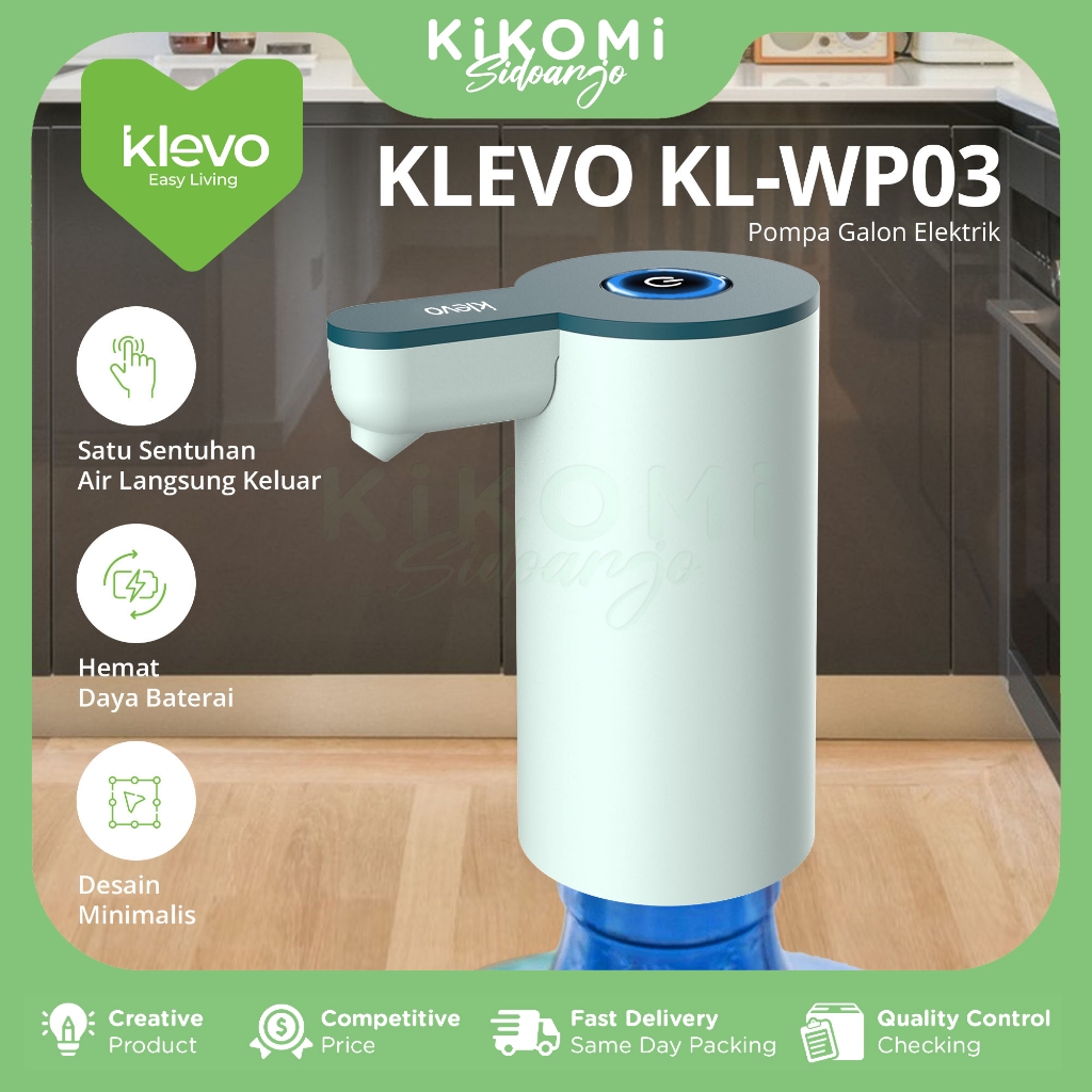 KLEVO KL-WP03 POMPA GALON ELECTRIC Rechargeable Type C Dispenser Air Minum USB Charge - KM