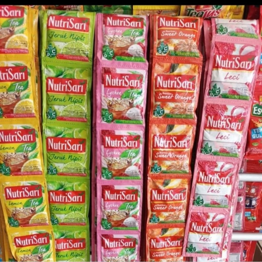 

Nutrisari renteng isi 10 saset 12 macam rasa