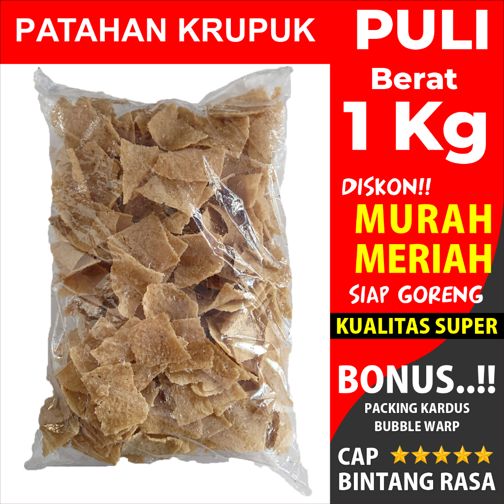 

Krupuk Puli Patahan 1 KG Murmer Krupuk Beras Enak Langsung Pabrik Bintang Rasa Madiun