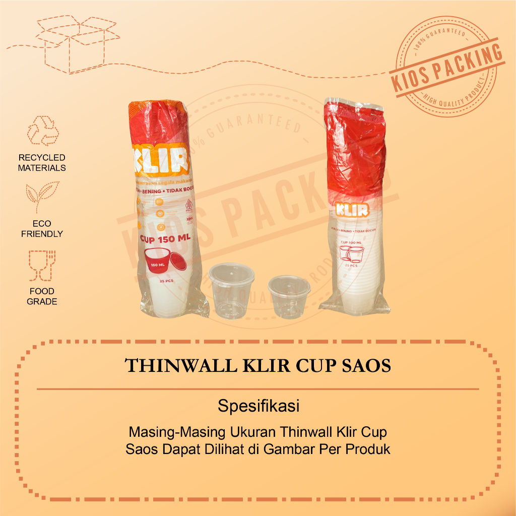 Thinwall Cup Merpati Puding 150ml Isi 25pcs / Cup Saos 150ml / Cup Sambel 150ml / Kotak Bulat Plasti