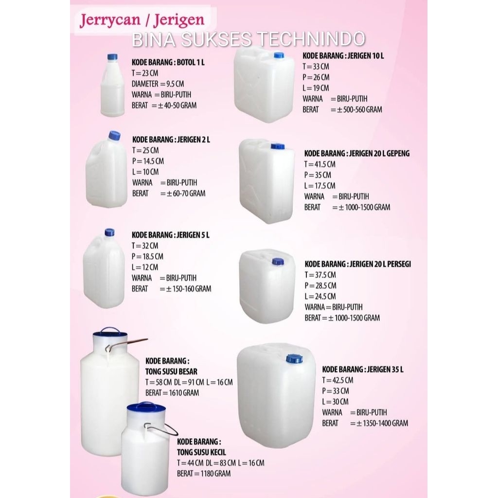 JERIGEN 35 LITER JERRYCAN JERIGEN DRIGEN PUTIH BARU PLASTIK 35L  35 L 35 LITRE