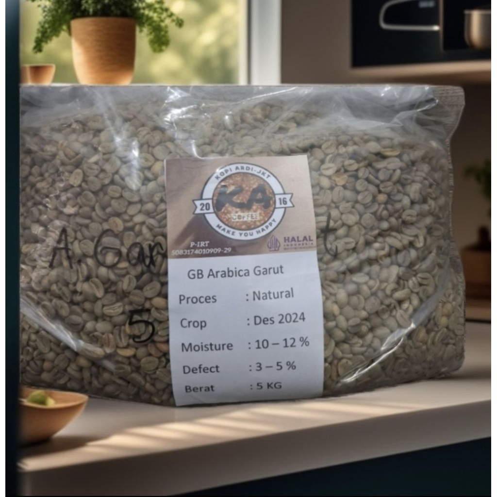 

Green Bean(GB)/Biji Kopi mentah Arabica Garut Natural