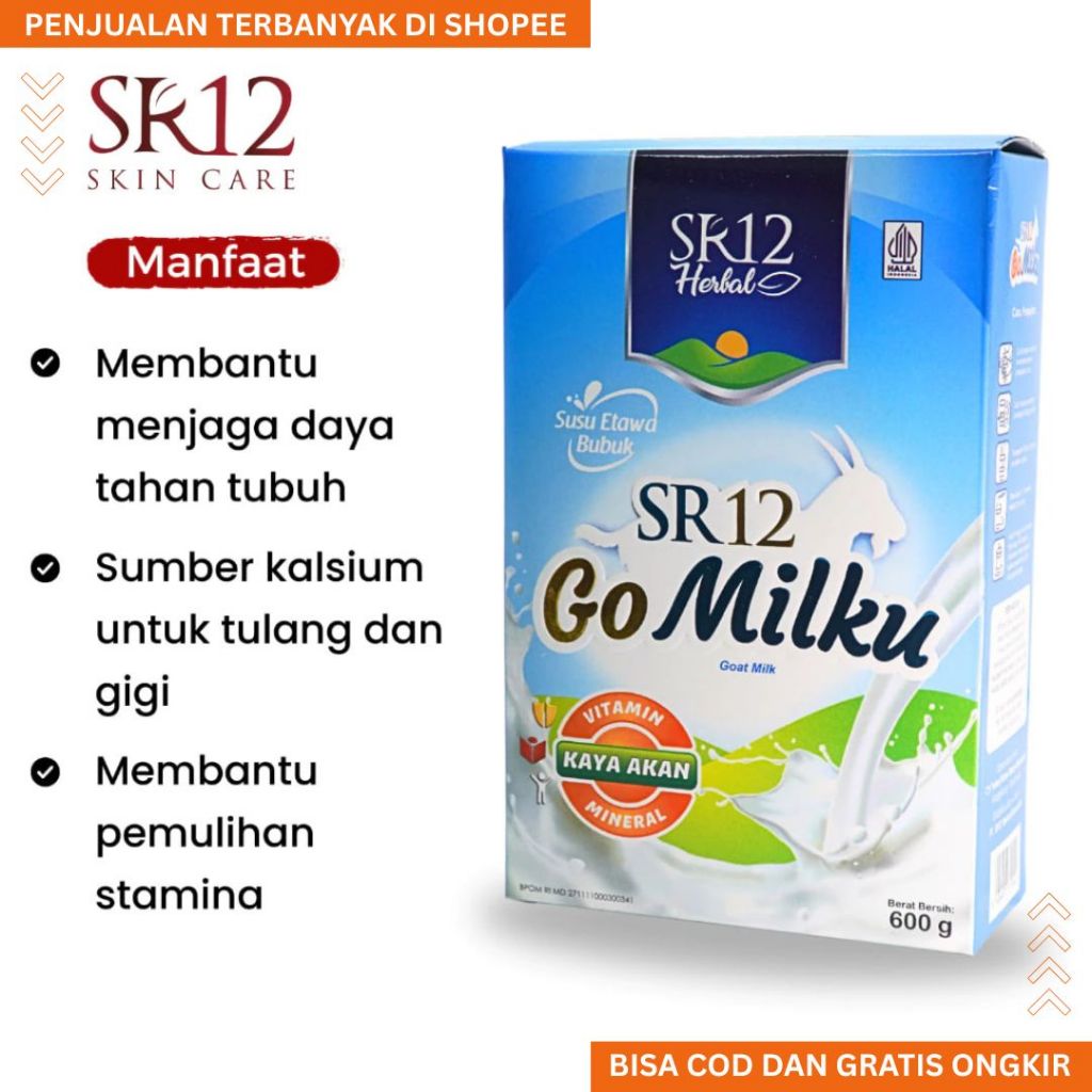 

Susu Kambing Etawa SR12 GoMilku 600gr – Sumber Kalsium, Vitamin & Mineral