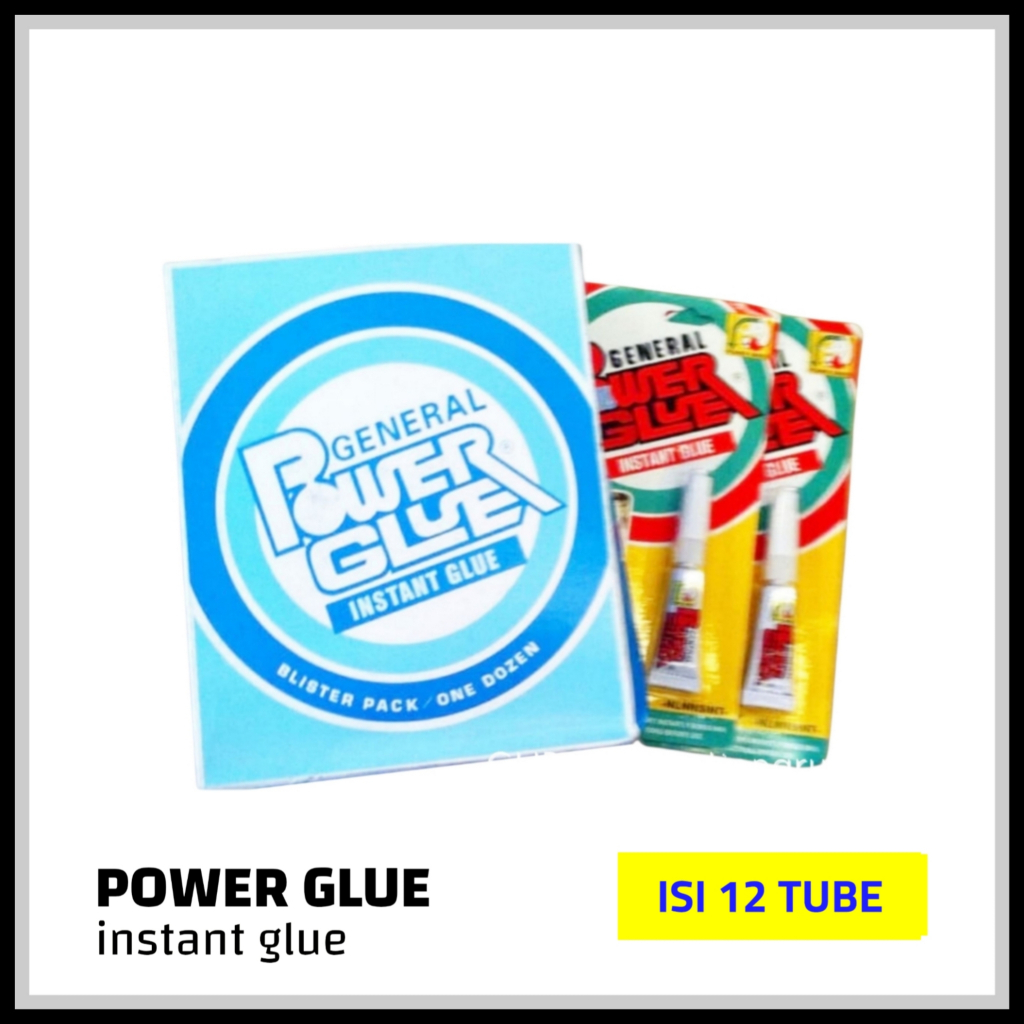 

Lem Power Glue | Instan Glue 3 gr GENERAL [ isi 12 tube ]