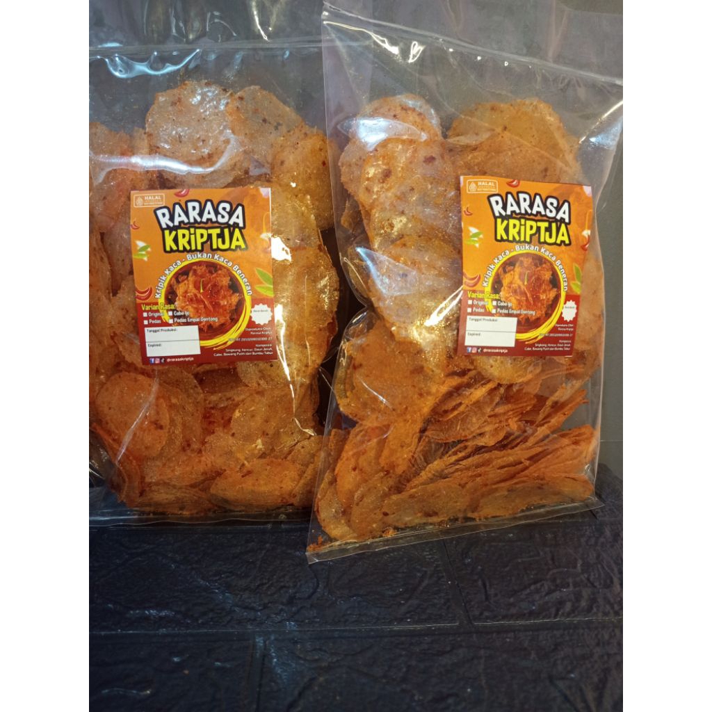 

KRIPCA/KERIPIK KACA/KERIPIK BELING GURIH PEDAS BALADO DAUN JERUK 250GR