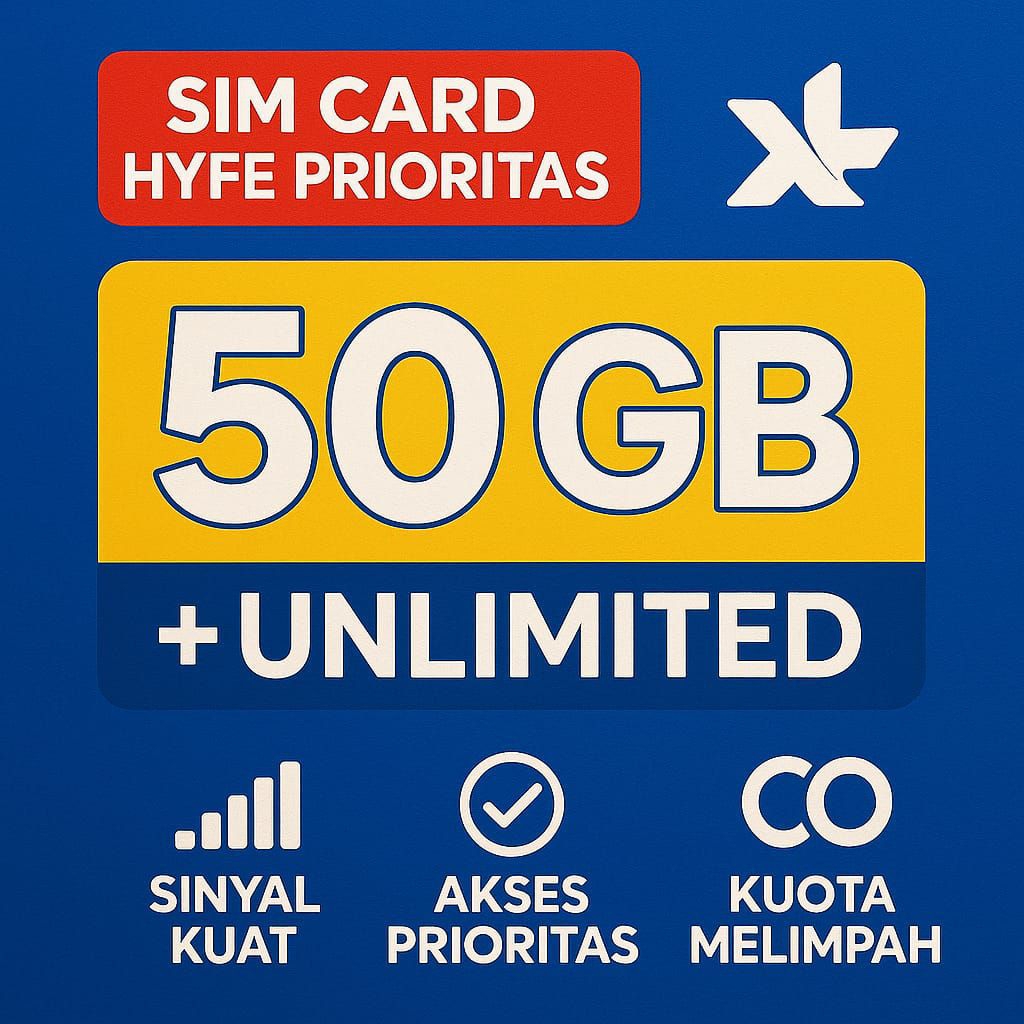SIM CARD XL PRIORITAS KUOTA 50 GB + UNLIMITED