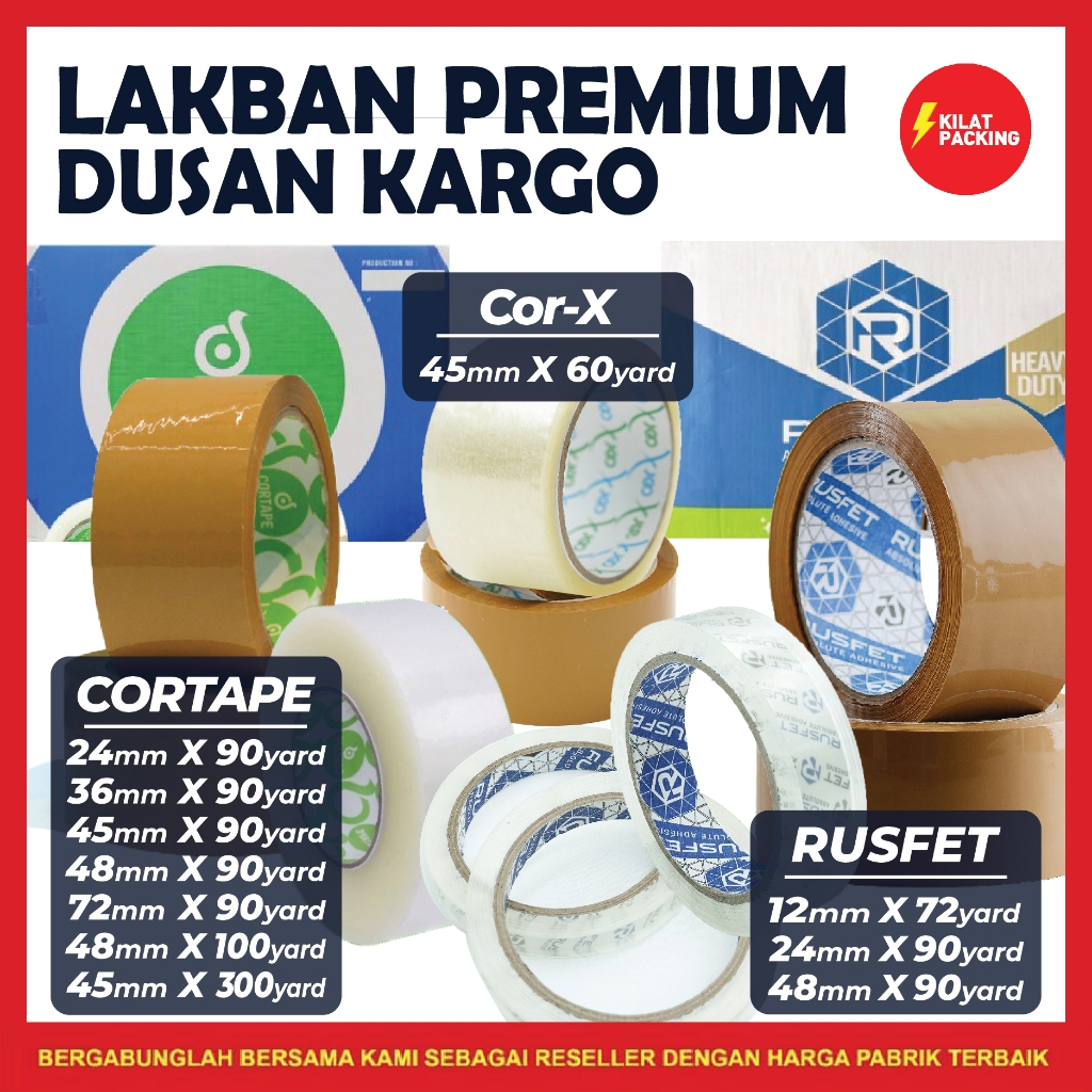 

Lakban Cortape Rusfet Plakban Isolasi Grosir Per Dus Kargo