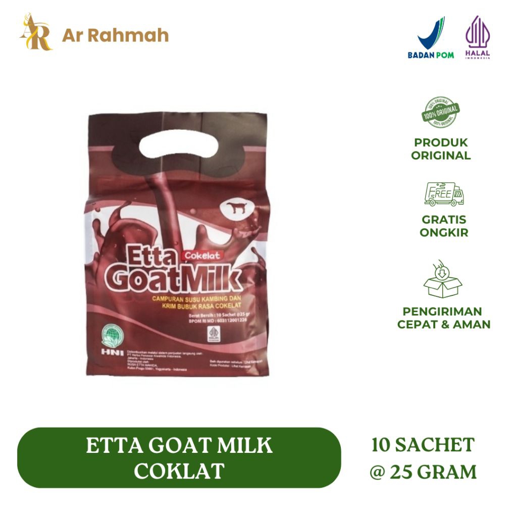 

Ar Rahmah | Etta Goat Milk HNI – EGM Cokelat – Rasa Favorit Anak – 100% Produk Original