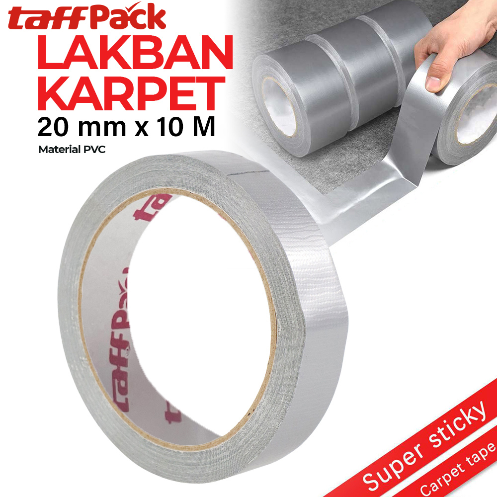 Lakban Karpet Super / Lakban Kain 10M 20mm / Lakban Anti Slip / Lakban Kain Silver